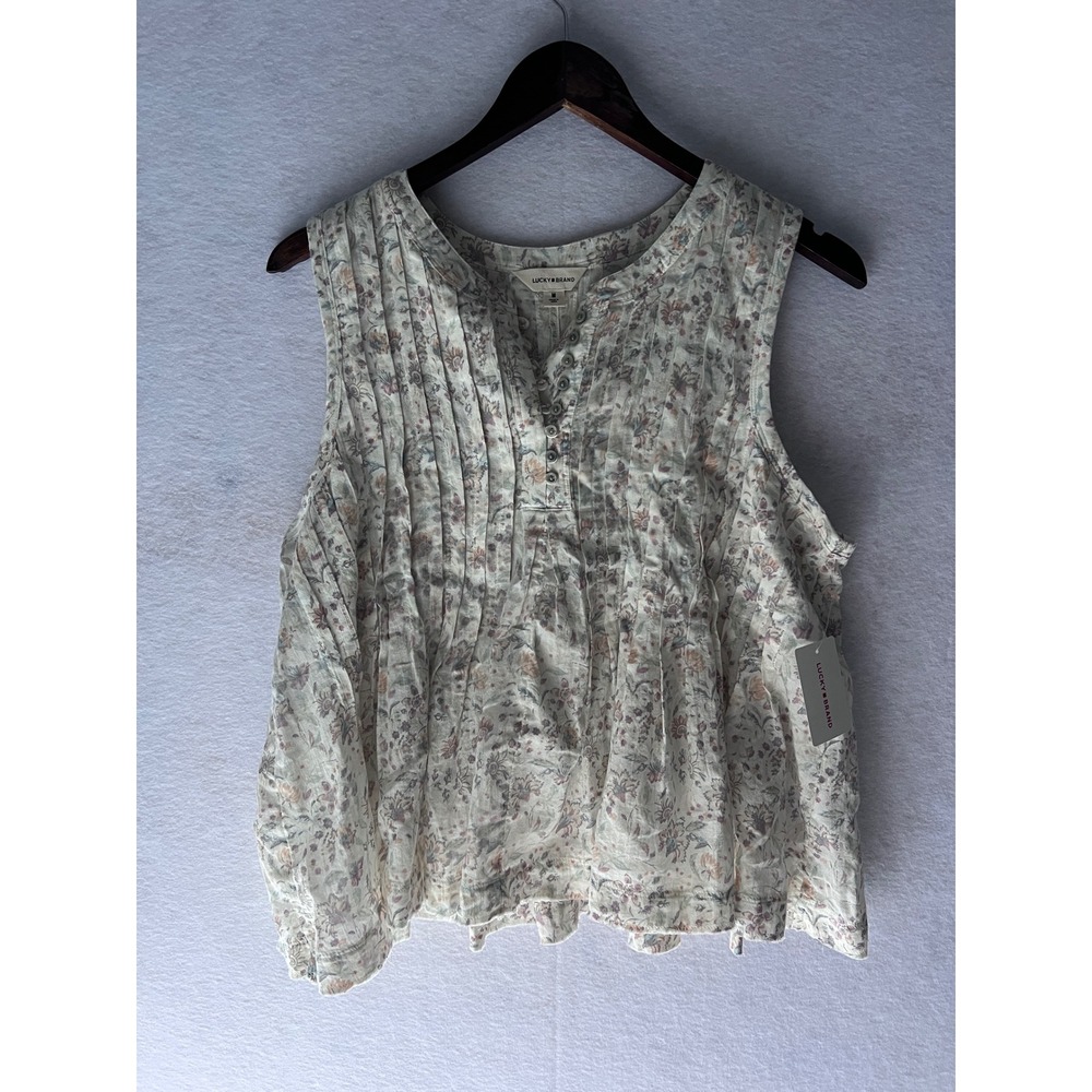 Cottagecore Floral Pintuck Blouse Coquette Fairy Top Medium NWT